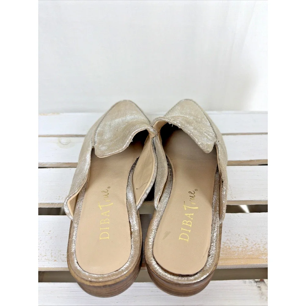 New No Box Diba True Gold Slip On Mule Loafer Shoes #1065 Womens 6